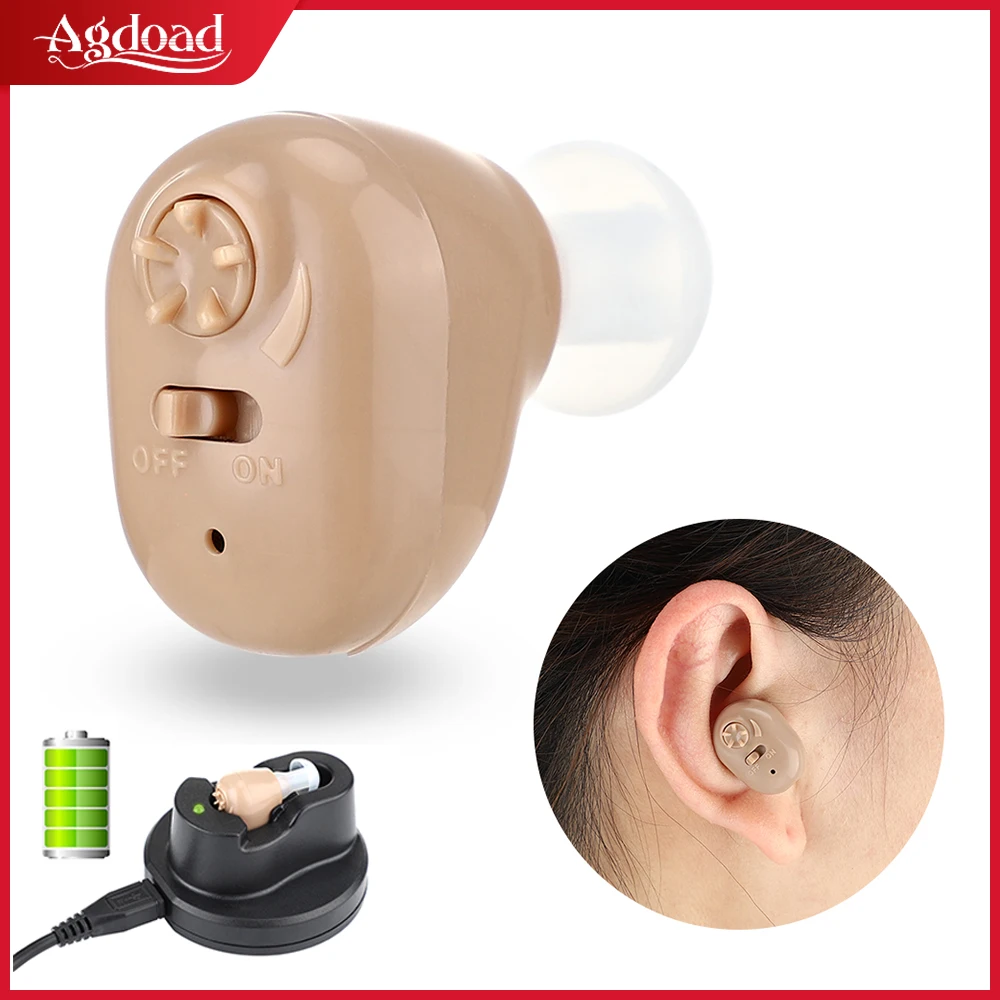 

Rechargeable In-Ear Hearing Aid Device for Elderly Adults Portable Sound Amplifier Ear Care Tool Earplug Mini Hearing Aids