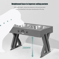 elevated double dog bowl adjustable height pet feeding dish stainless steel foldable food water feeder dog pet feeders food