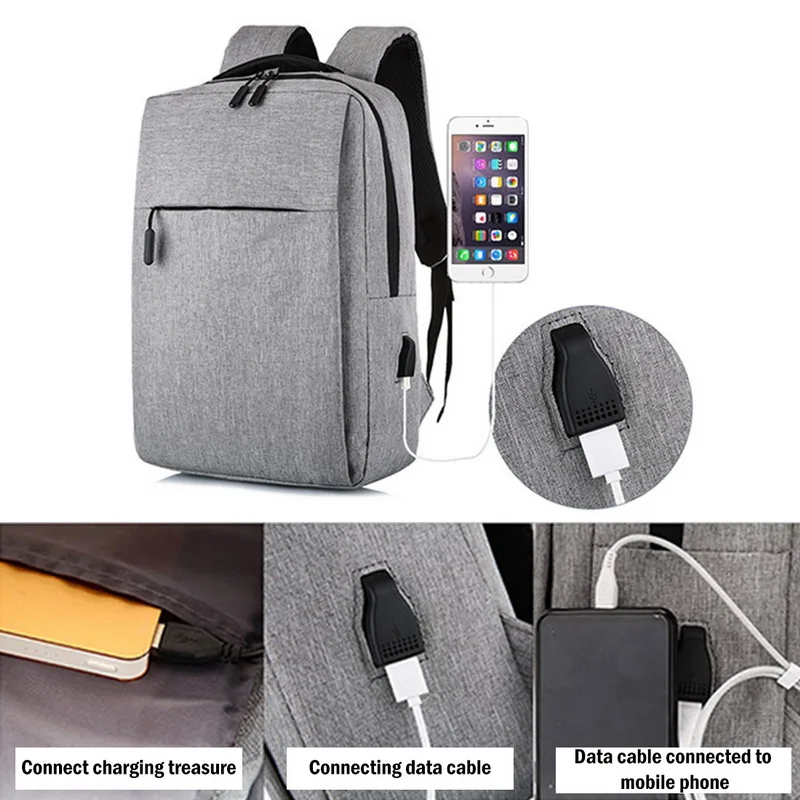 

2021 14-inch new laptop USB backpack anti-theft men's backpack travel backpack men's casual backpack