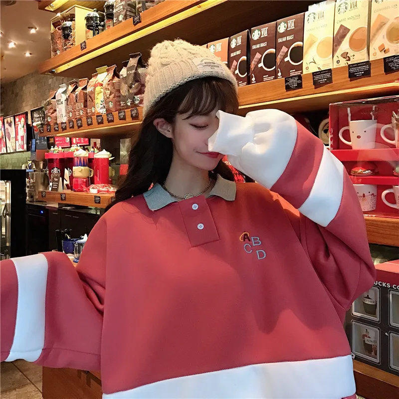 

Sweatshirts Women Striped Long Sleeve Tops Harajuku Hoodie Loose Womens Hoodies Pullover Clothing Korean Style Sweatshirt Casual