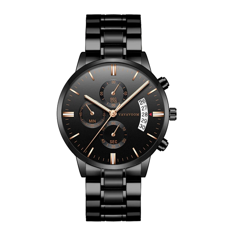 Часы наручные мужские кварцевые аналоговые, роскошные брендовые полностью стальные водонепроницаемые деловые