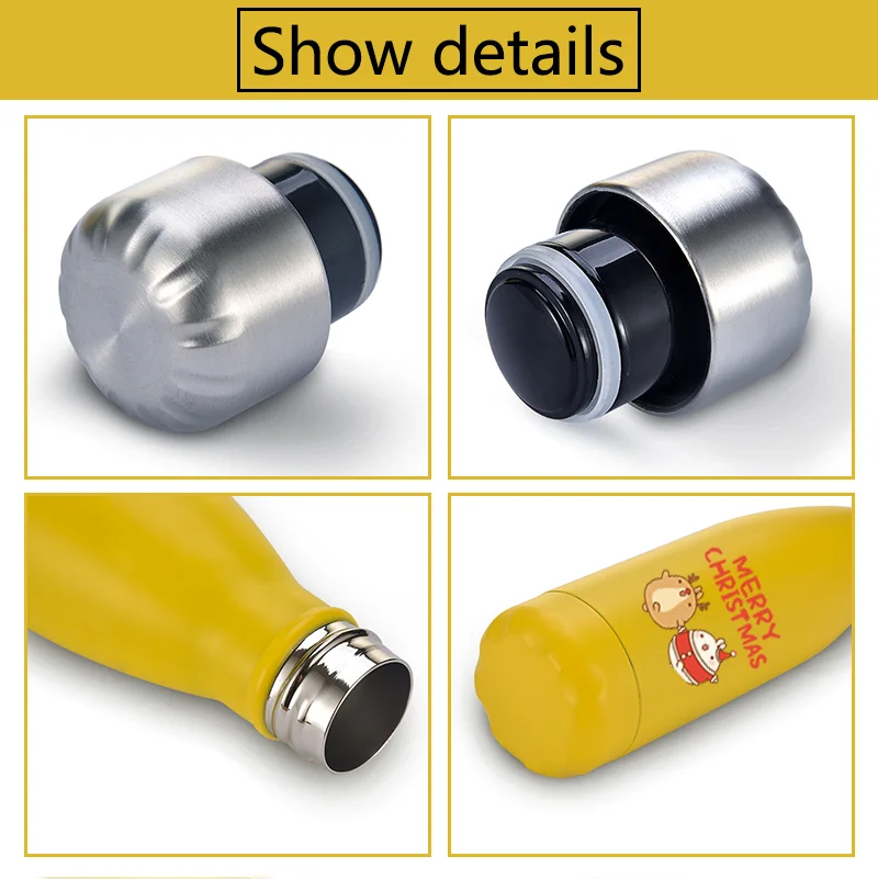 

500ML Christmas gift Water Bottle Thermos Vacuum Flask Tea Cup Bottles Hot Water Flaskes Stainless Steel Tumbler Coffee Mug