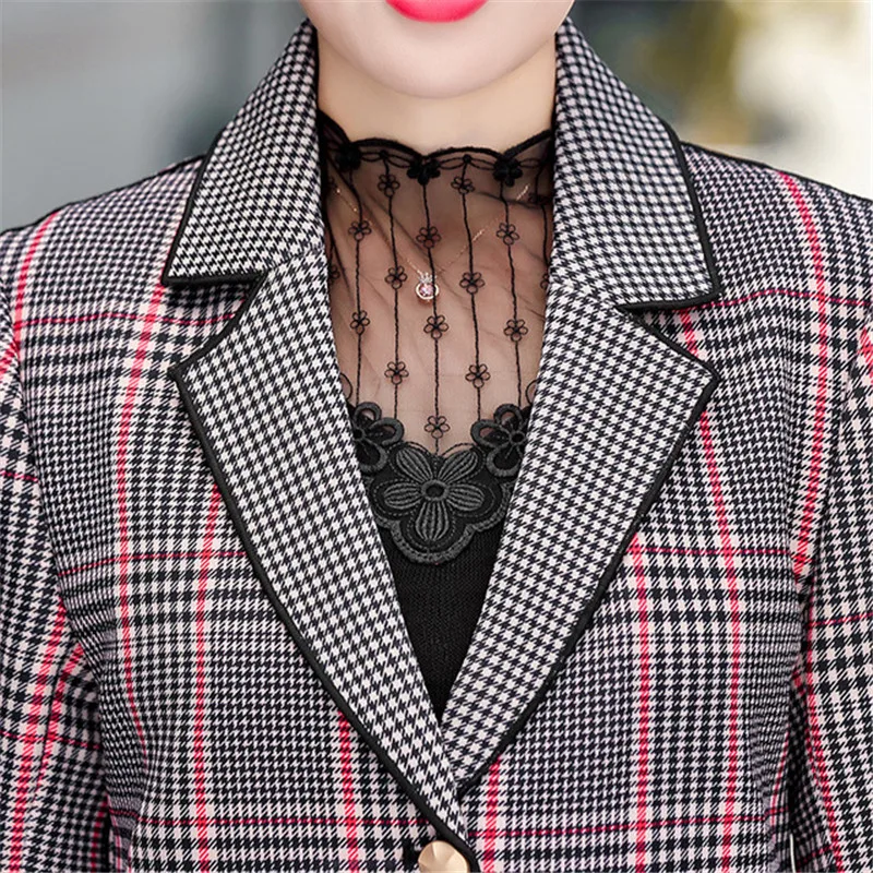 Женский плащ средней длины в клетку Повседневная ветровка большого размера 5XL A1296