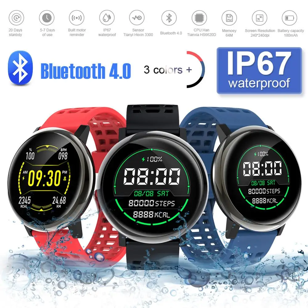 

G30 Smart Bracelet Fitness Tracker Unisex 1.3inch Sports Smart Watch Bluetooth Waterproof Heart Rate Monitor For IOS Android