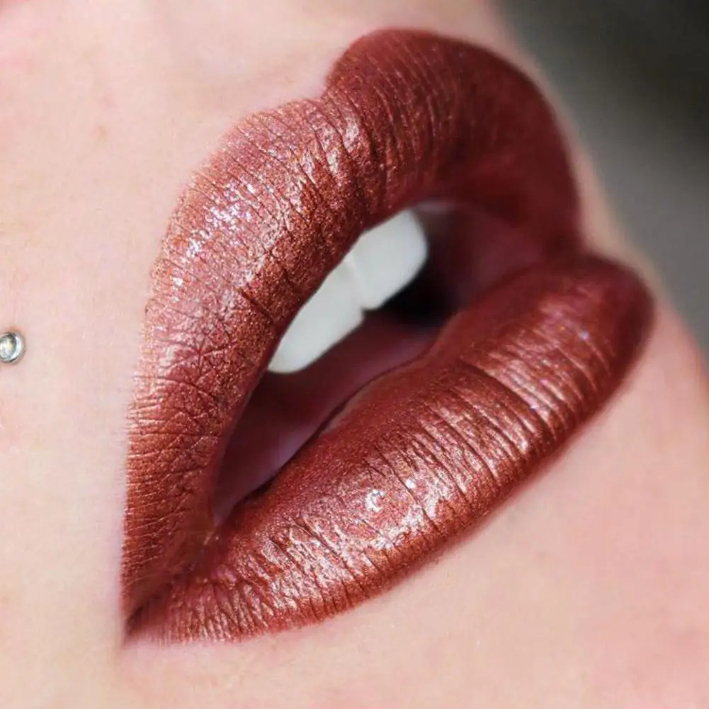 Голубой зоопарк 12 цветов Блеск для губ глазурь яркая вспышка перламутровая