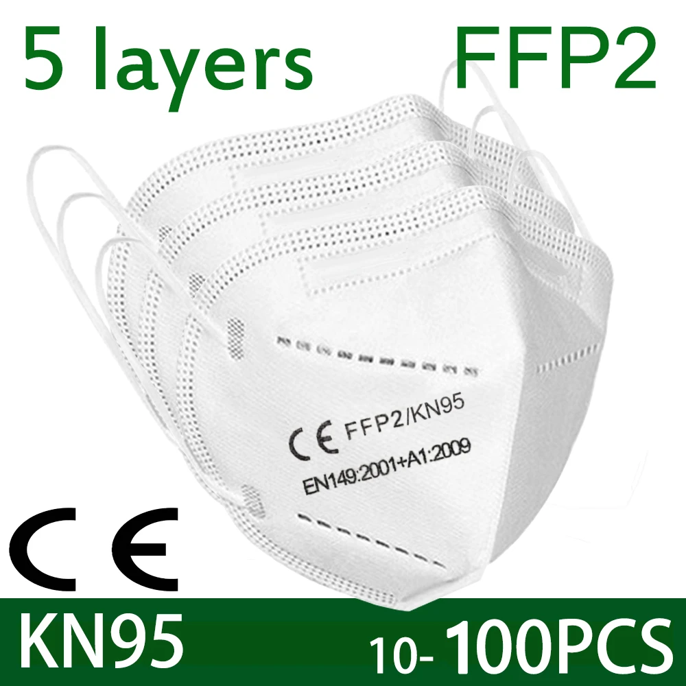 

Reuseable KN95 Respirator 5 Layers Masks For Virus Protection FFP2 Filter Mascherine Adult Anti-fog Filtration Mouth Masks