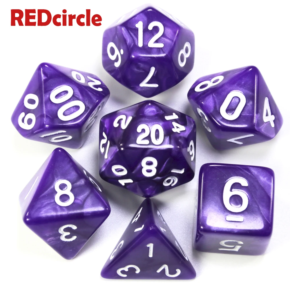 Продвижение Высокое качество 7 шт набор игральных костей с перламутровым