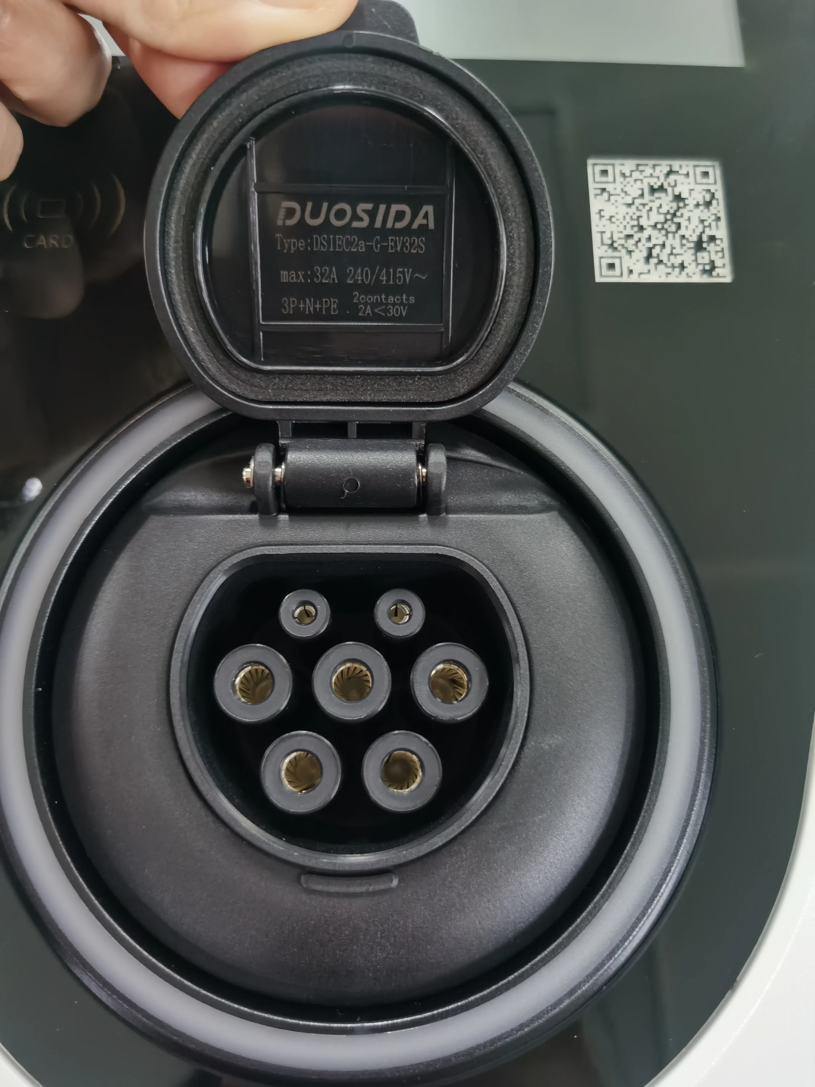 

DUOSIDA EV Charger type 2 level 2 Wall Mount 32 Amp, 240v, 7.2Kw,iec62196 TUV/CE