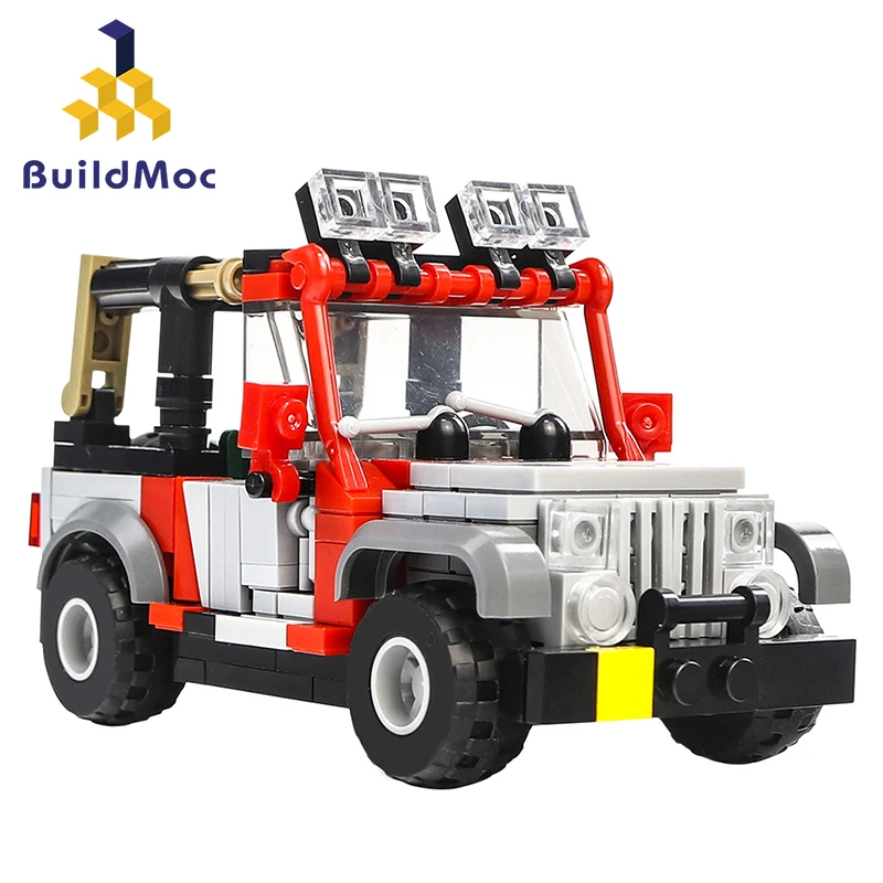 Buildmoc Юрского Парка армейские солдатские строительные блоки немецкий Виллис Jeeped