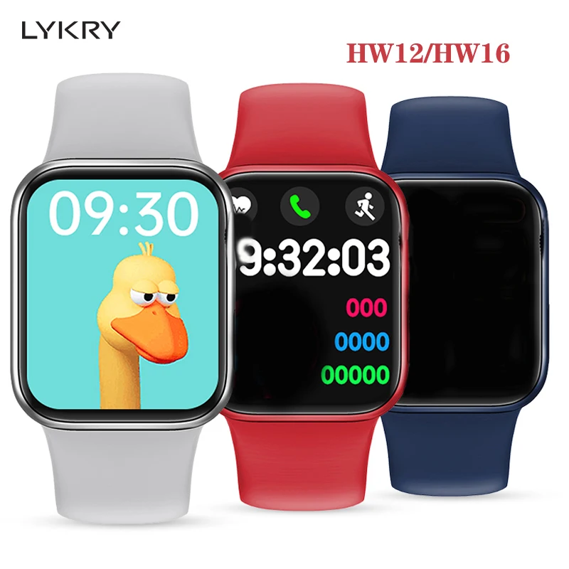 LYKRY HW12 HW16 полный сенсорный экран Смарт часы 44 мм 40 для женщин и мужчин умные с