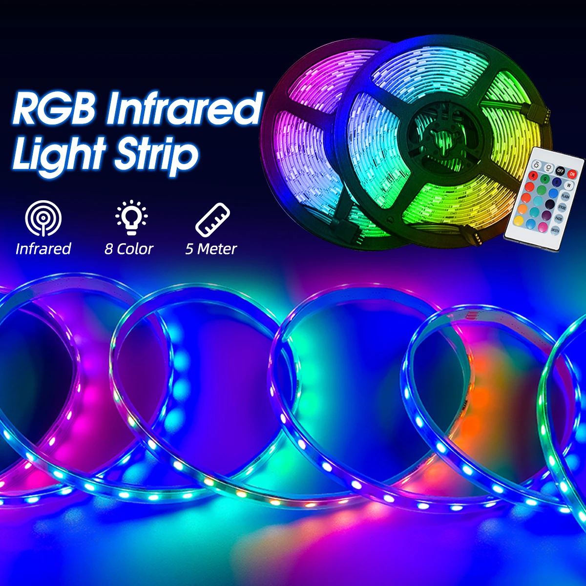 

Светодиодная RGB-лента, 5 В, USB, Bluetooth, Wi-Fi, 5 м