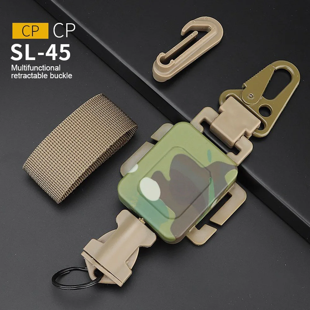 

2 In 1 Durable Outdoor Anti-theft Telescopic Buckle Tactical Small Pouch & Keychain Holder Anti-lost Retractable Spring Rope