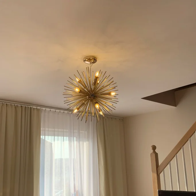 Candelabros de oro moderno para sala de estar, lámpara colgante de luz de metal de lujo para interior, dormitorio, E14, decoración del hogar