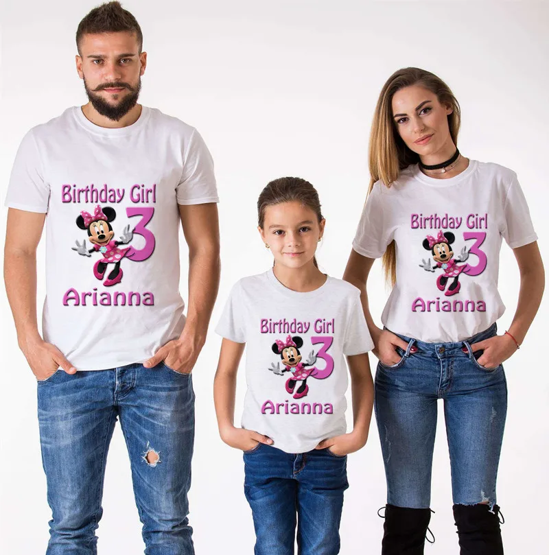 B16-White Одинаковая одежда для семьи с мышкой одежда для мамы и меня футболка с короткими рукавами для дня рождения с Минни одежда для мальчиков футболка с Микки на день рождения - Цвет: B16-White