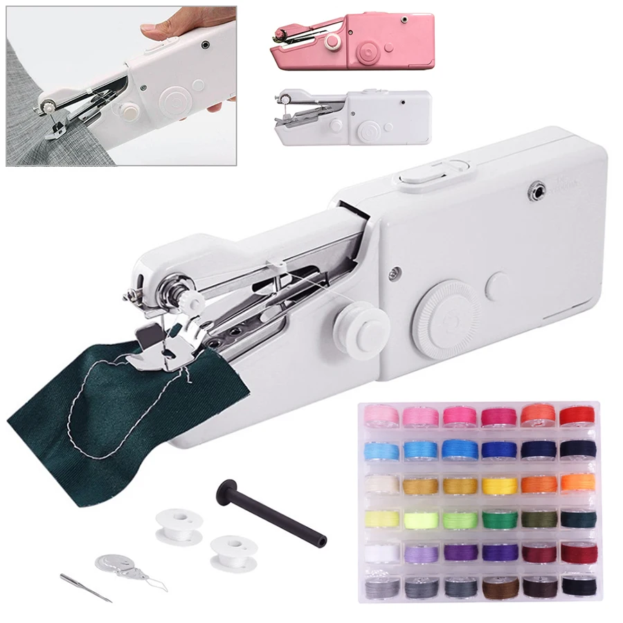Портативная ручная швейная машина набор для быстрого шитья одежды и тканей