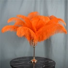 Украшение из оранжевых страусиных перьев, 15-70 см6-28 дюймов, искусственные центральные части стола, аксессуары вечерние, украшение