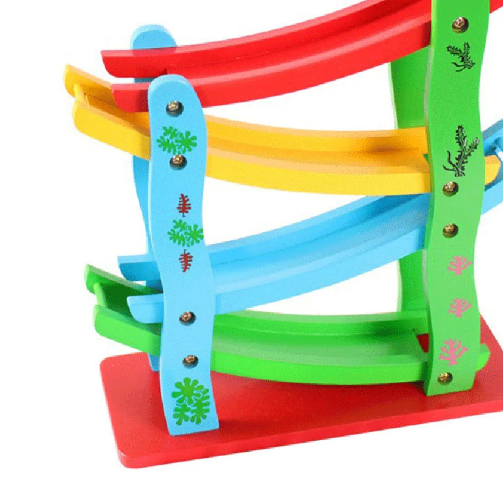 Деревянная 4-скользящая гоночная дорожка раздвижные автомобили Детские ручные