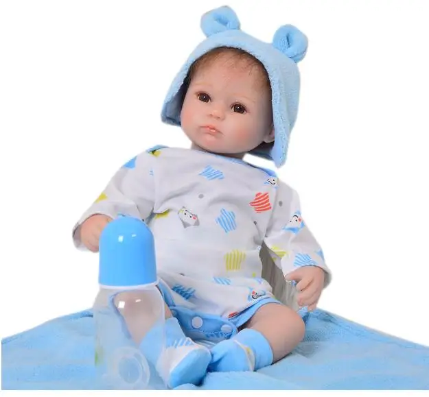 43 см реалистичный Повседневный стиль Близнецы силиконовые Reborn Baby Doll мальчик девочка Playmate подарок живой игрушки раннего развития bebe Кукла Reborn To - Цвет: A