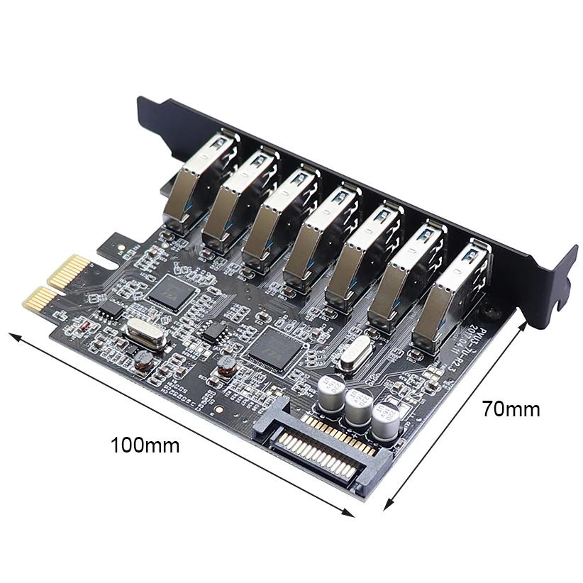 PCI e USB 3 адаптер с 7 портами PCIe 0 контроллер USB3 конвертер PCI-e Экспресс плата