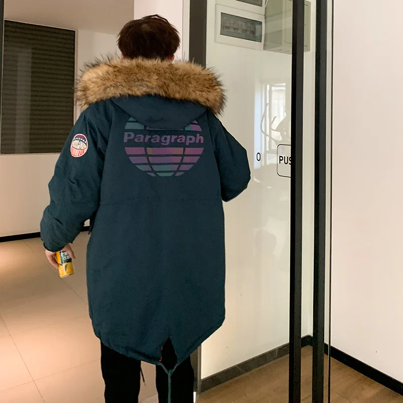 Liketkit мужские зимние парки 2019 хлопковые толстые куртки с капюшоном буквенным