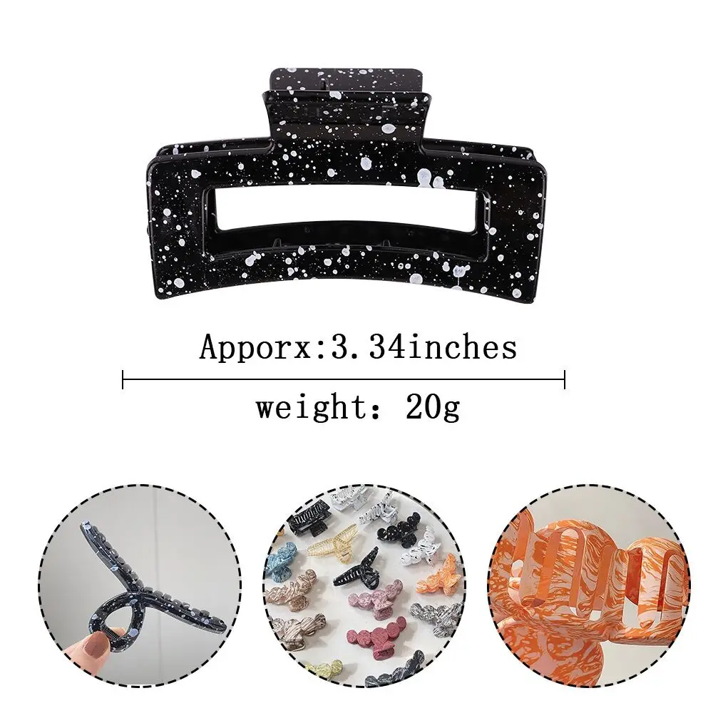 

Milk Cow Colors Geometric Large Hair Claws Women Girls Vintage Hollow Acrylic Hairpins Acetate Hair Clips Crab Hair Accessories