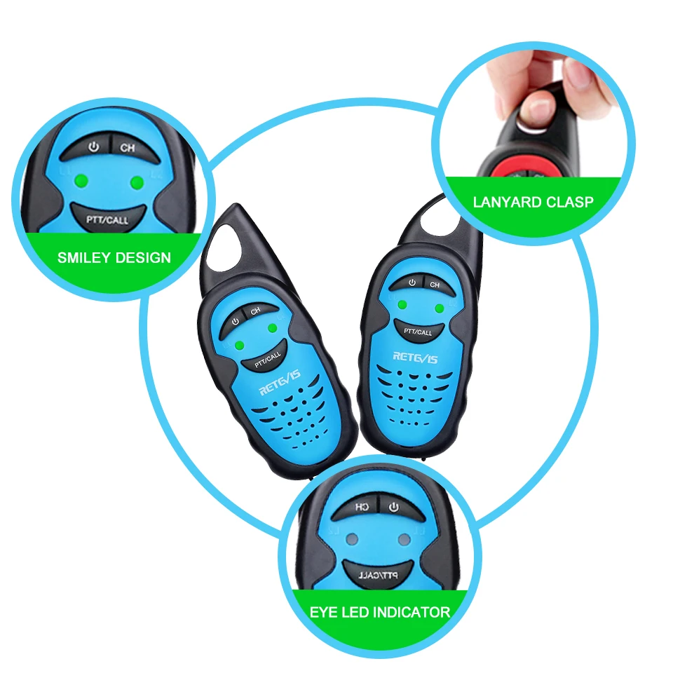 Retevis Walkie Talkie Kids 2pcs 3 Channel Radio Comunicador PMR446 Woki Toki New Year Birthday Present Christmas Gift RT639/RT39