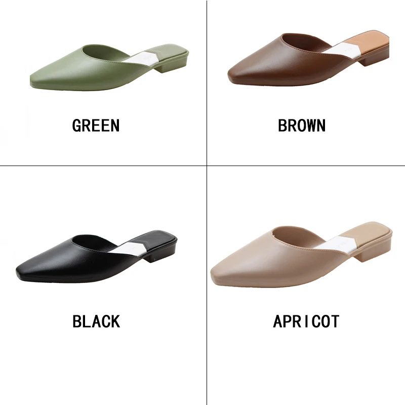 

Women Slipper Candy Color Flats Shoes Office & Career Casual Shoes Square Toe Mules Footwear Spring SummerJelly Slide Slippers