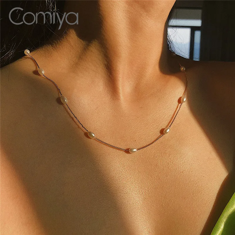 Ожерелье из цинкового сплава с жемчугом золотистого/серебристого цвета |