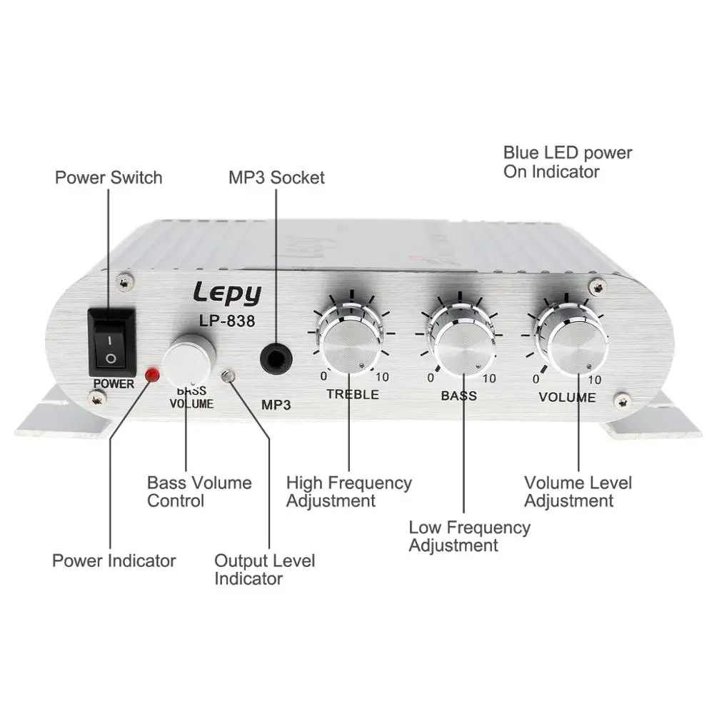 Hi fi стерео усилитель 12 В мини Fi Радио MP3 1/8 дюйма аудио разъем для автомобиля