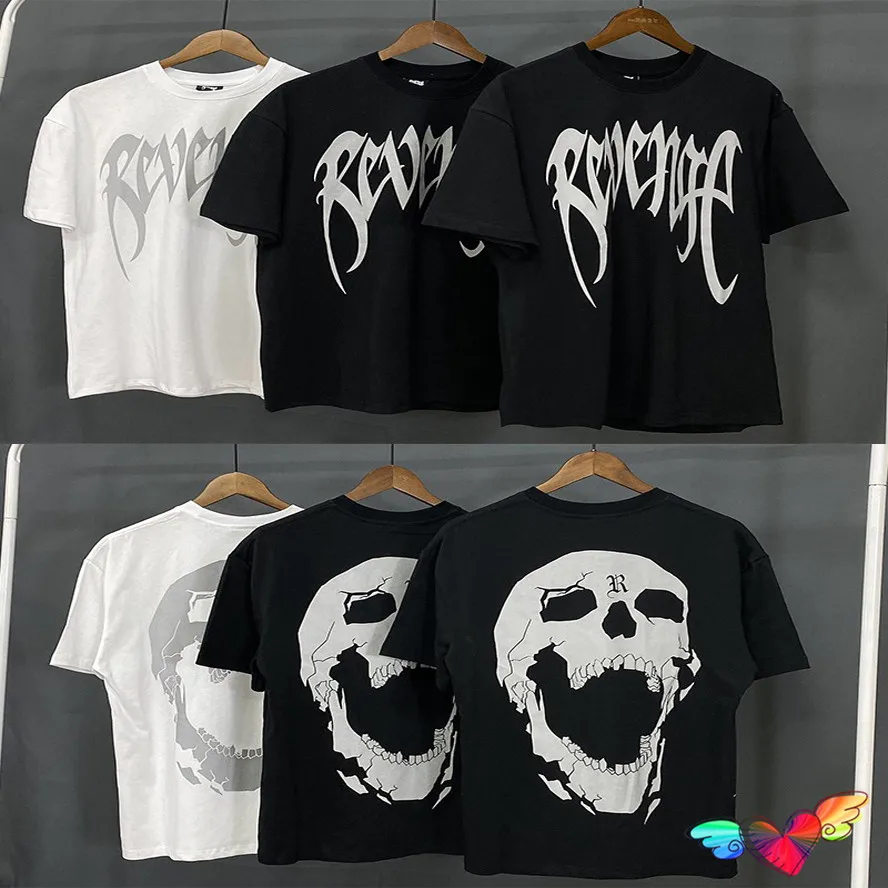 

Светоотражающая футболка с логотипом месть для мужчин и женщин, высококачественные футболки с графическим принтом, топы с коротким рукавом...