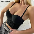 Топ-бюстье Женский, сетчатый, без рукавов, однотонный, 2020