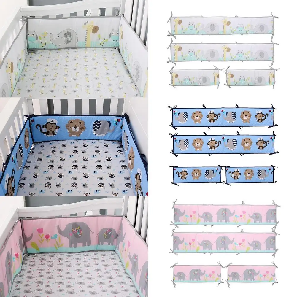 

4PCS Baby Crib Liners Soft And Skin-Friendly Infant Bed Protective Pads Durable, Lightweight And Wrinkle Resistance Cushions