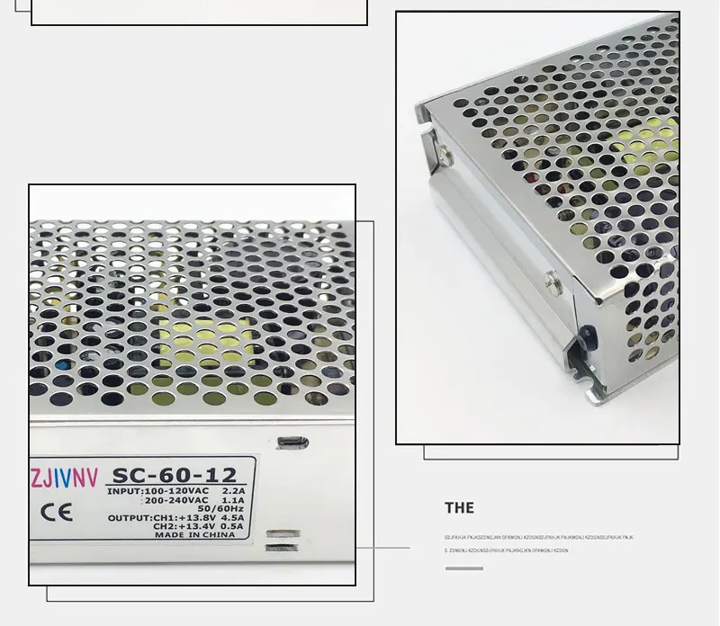 60W 12V 5A Универсальный UPS переменного тока/функция зарядки монитор импульсный источник питания 13,8 v, зарядное устройство 2 года гарантии(SC-60-12