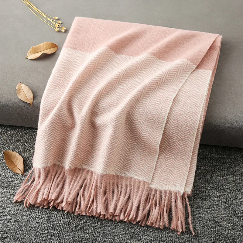 

Новый Зимний плотный однотонный шарф из искусственного кашемира в елочку Толстая шаль в европейском и американском стиле Подарочные шарфы