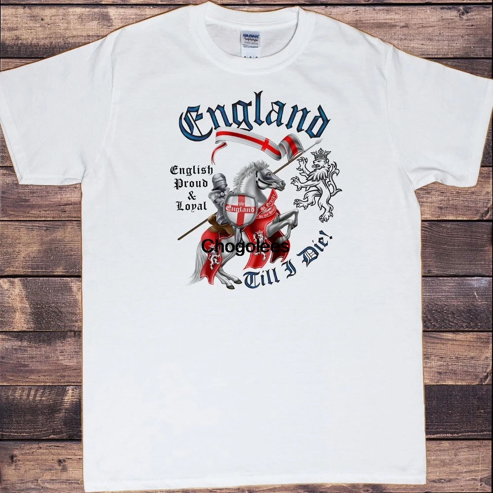 Мужская белая футболка английская гордость и лояльность Англия меч рыцарь до