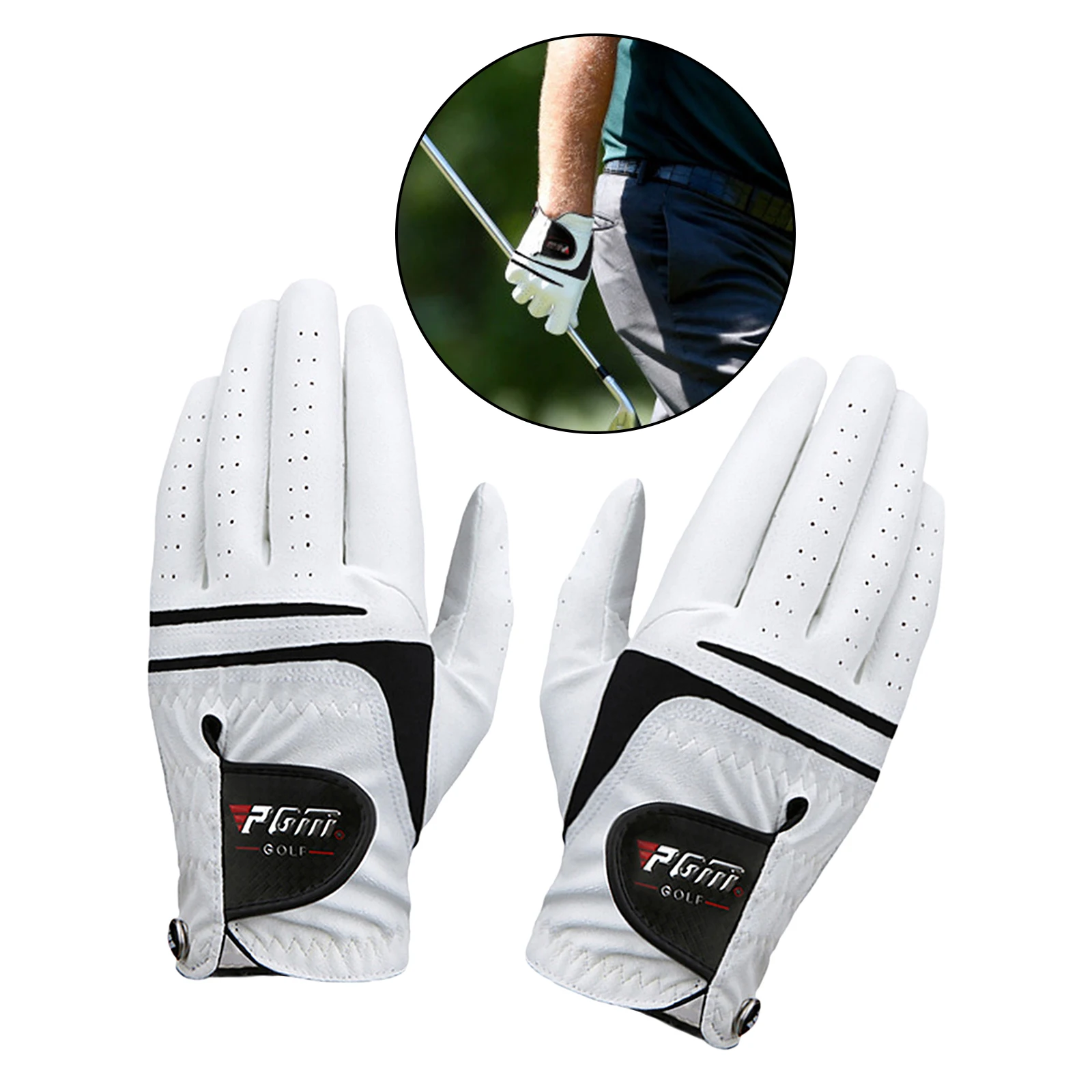 

Professional Men Leather Golf Gloves Left Right Hand Outdoor Sport Training Clubs Gloves Non-slip Wearable Grip Fits Well