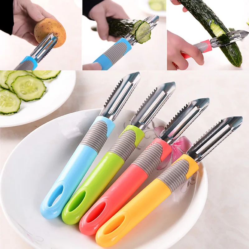 

New home plastic long bing peeler kitchen multifunctional stainless steel peeling knife vegetable and fruit tool