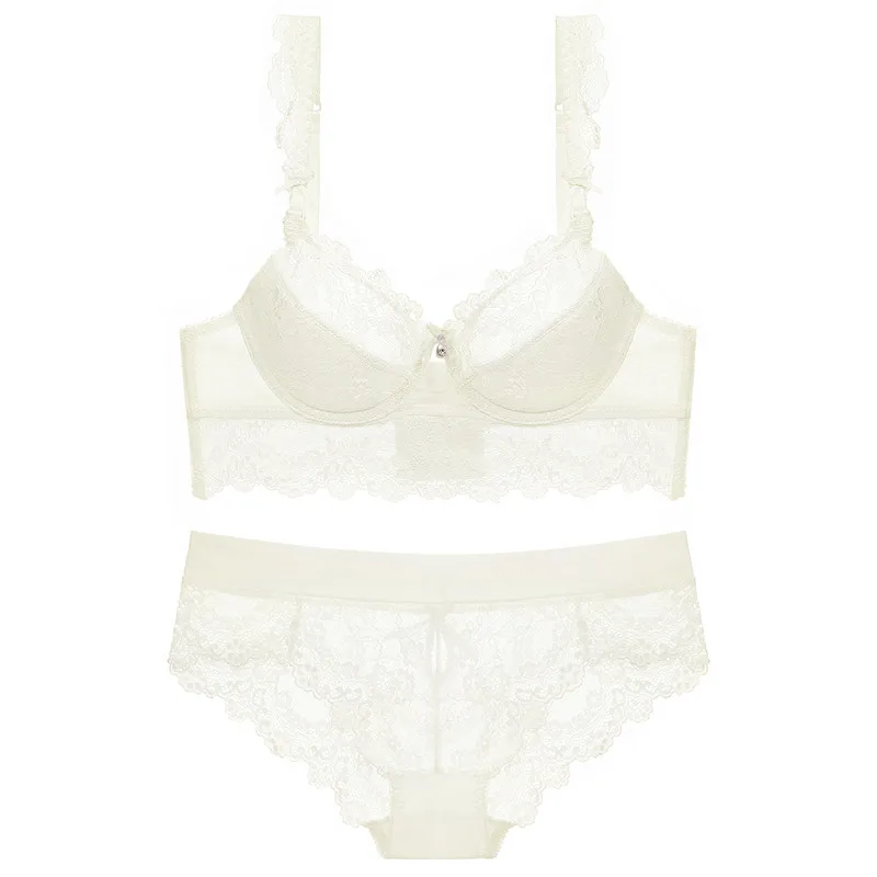 

Lace Mesh Bra Womens Lingerie Underwear Embroidery Push Up Sexy Women'S Bra Panty Set