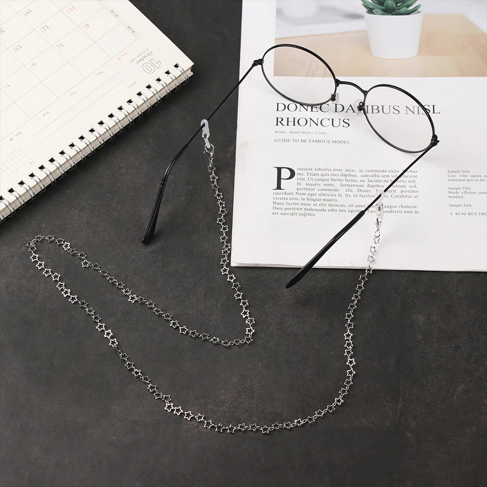 

Fashion Star Moon Reading Glasses Metal Eye Wear Accessories Sunglasses Necklace Eyeglass Lanyard Glasses Chain Metal Women