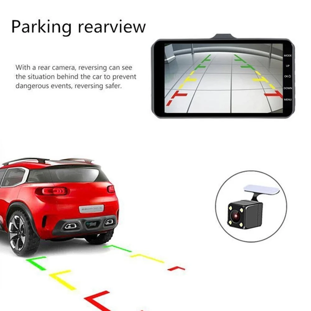 Автомобильный видеорегистратор 2 камеры s 4 дюйма двойной объектив с камерой