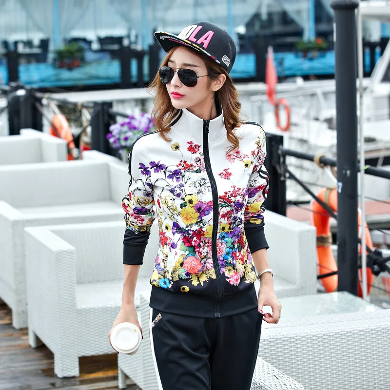 Zogaa 2019 женские новые модные комплекты повседневные рубашки с цветочным принтом и