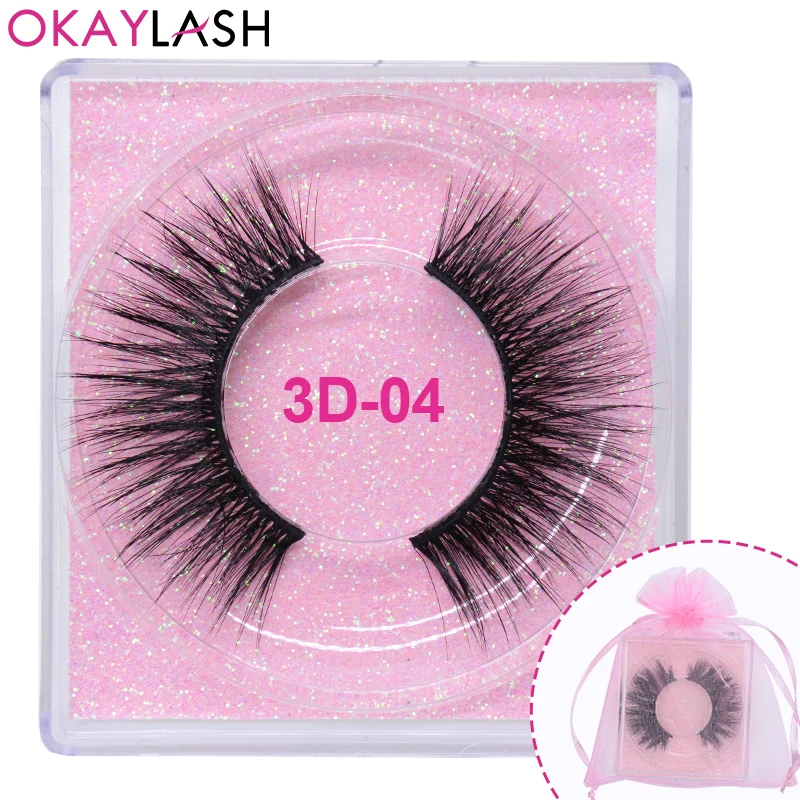 OKAYLASH 30/50 шт. оптовая продажа набор 3D ресниц из искусственной норки без жестокости ресницы Wispies с розовыми