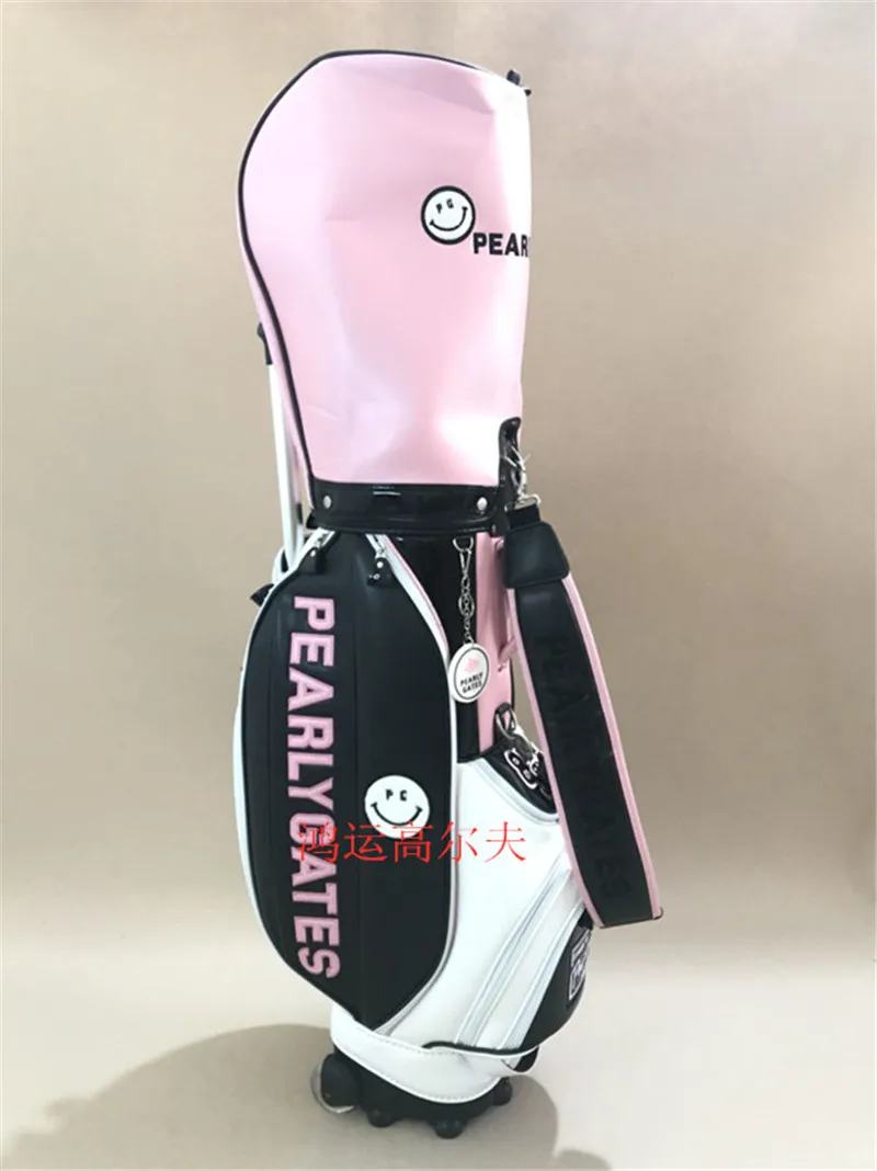 New Pearly Gates Golf Bag With Wheel PU Leather Tie Rod Stand Ball Package Clubs Cart Rain Cover 2 Colours | Спорт и развлечения