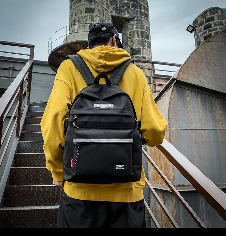 

PB4045 Simple solid color tide brand backpack middle school students junior high school students schoolbag female