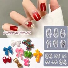 3D Bow Silicone Mould for Nail Art Decoration 2021 Fashion Nails Carving Mold Accessories Tool for DIY Manicure Design