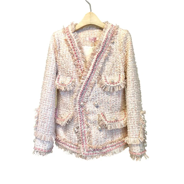 

Tailor Shop Custom Made Fringed Small Incense Wind Fried Street Coat Ladies Temperament Tweed Japanese Female First Love Style