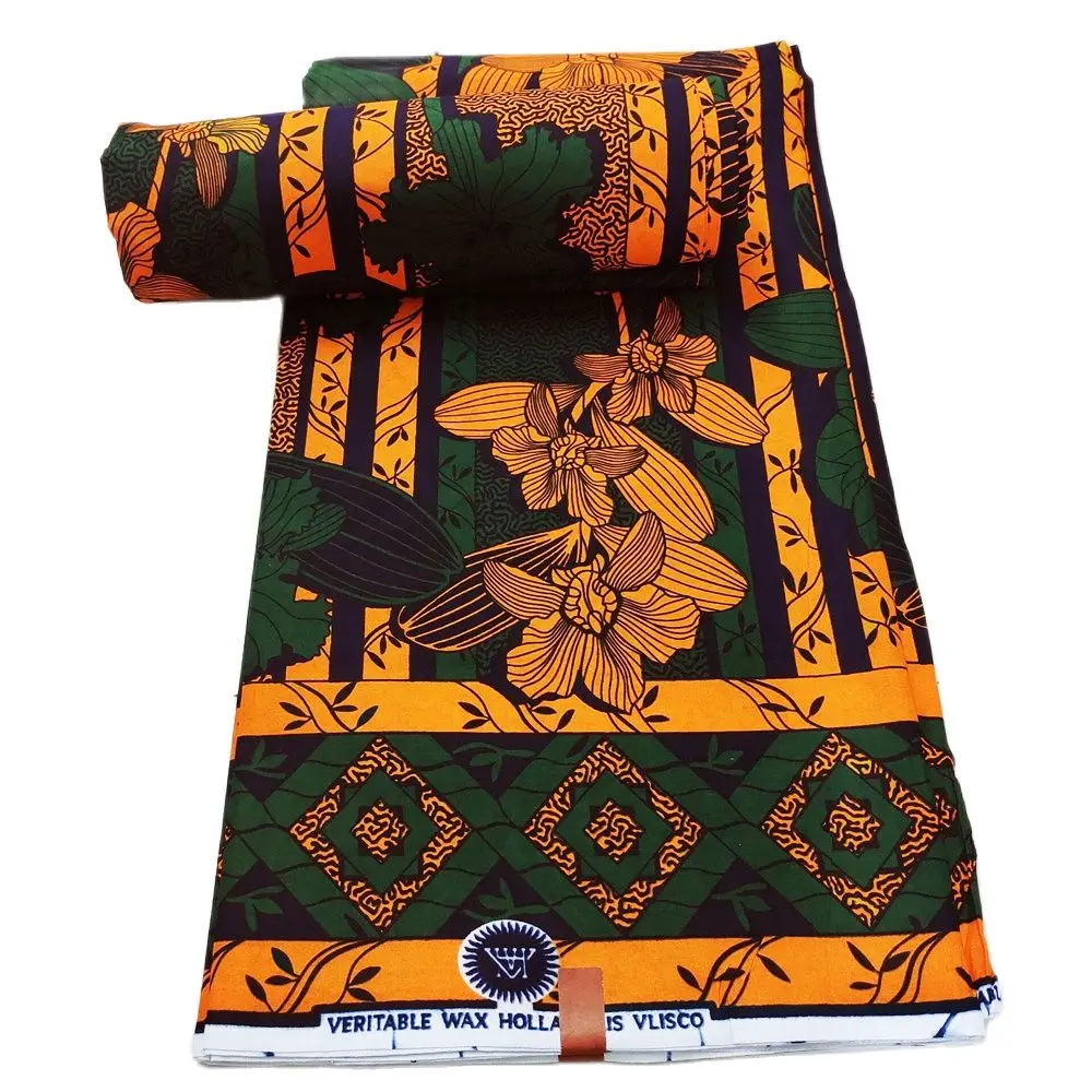 

6yard wax fabric 100% cotton african wax prints fabric Ankara print Wax Fabric Traditional 100% Cotton Wax for dress