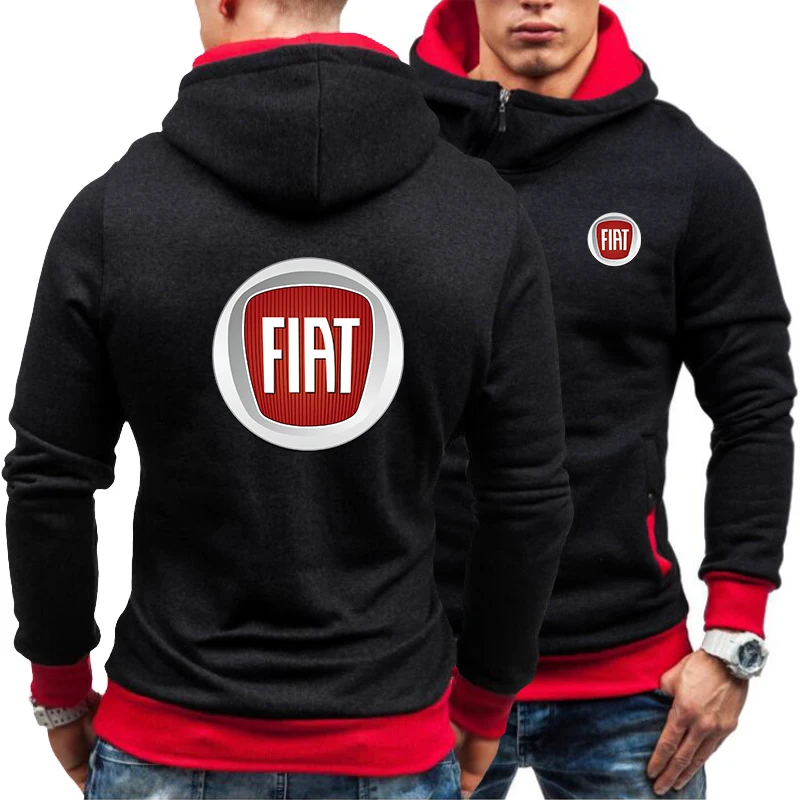 

Мужская Флисовая Толстовка с логотипом автомобиля FIAT, на молнии