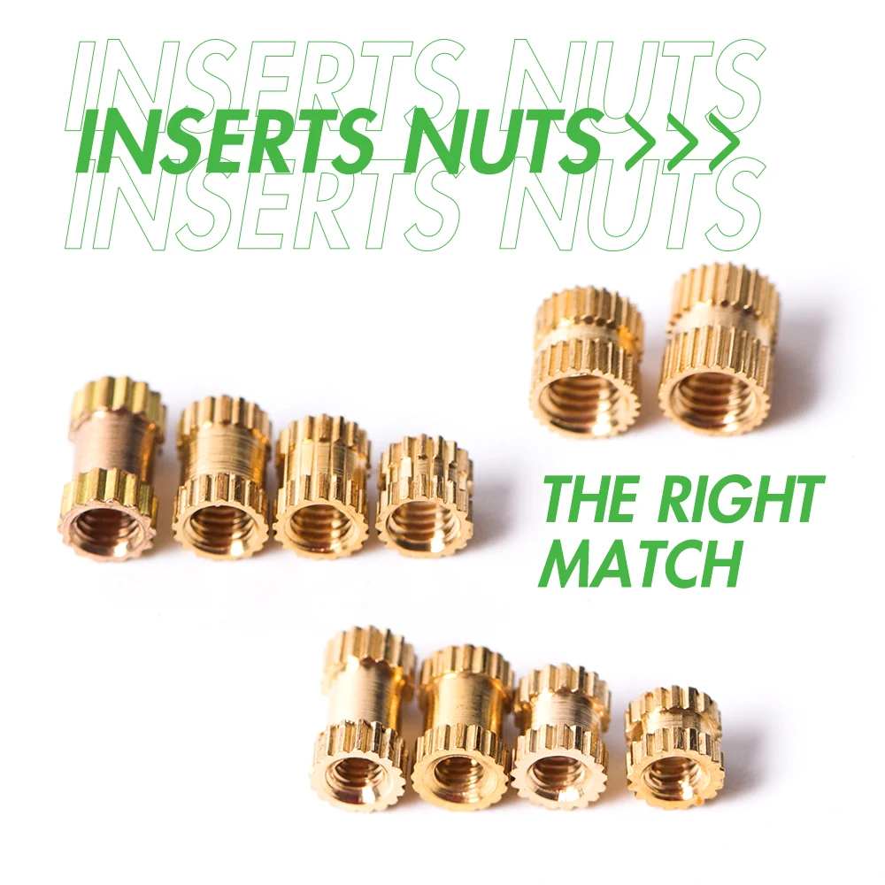 

DA-ONE 250/500 Pcs M2 M2.5 M3 Female Thread Brass Knurled Threaded Insert Embedment Nuts Assortment Kit I Knurl Nuts Set