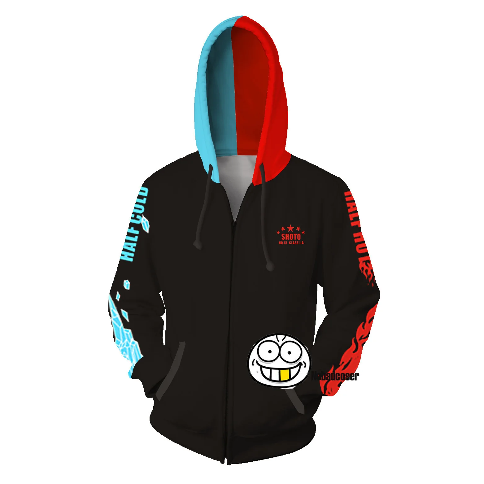 Мужской костюм для косплея My Hero Academia с принтом Тодороки толстовка капюшоном